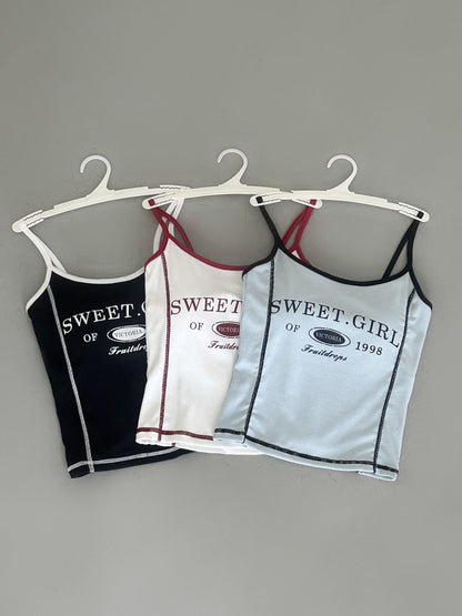 Retro Graphic Built-In Bra Tank Top