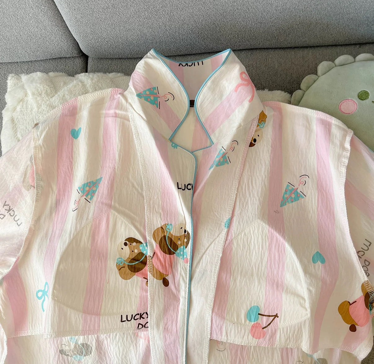 Built-in-Bra Tail Padded Nightsuit Set-Built -in-Bra