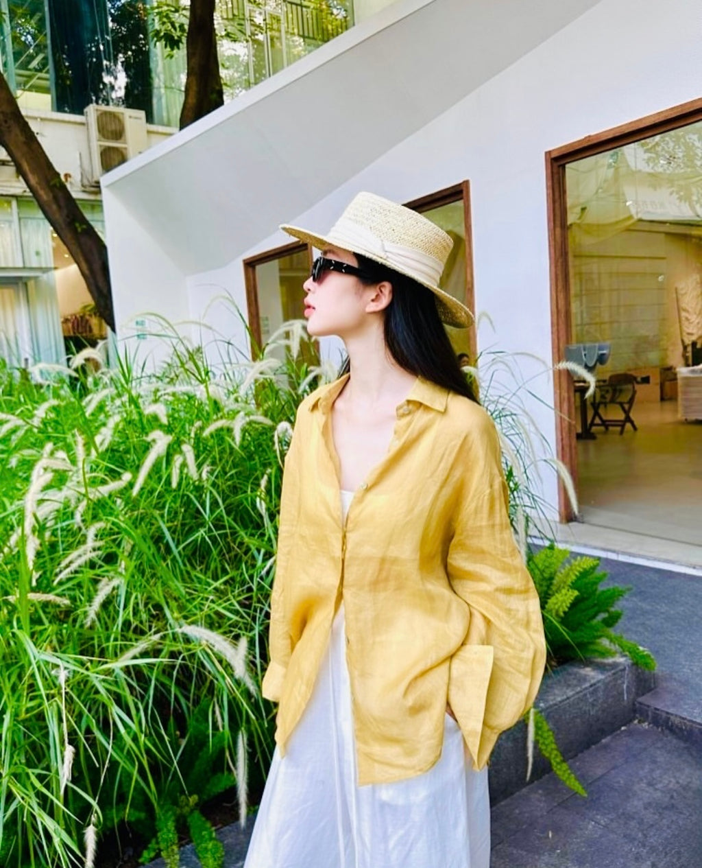 Mustard Yellow Pure French Linen Shirt