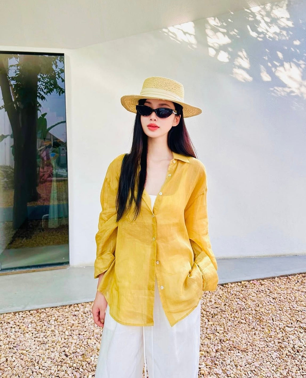 Mustard Yellow Pure French Linen Shirt