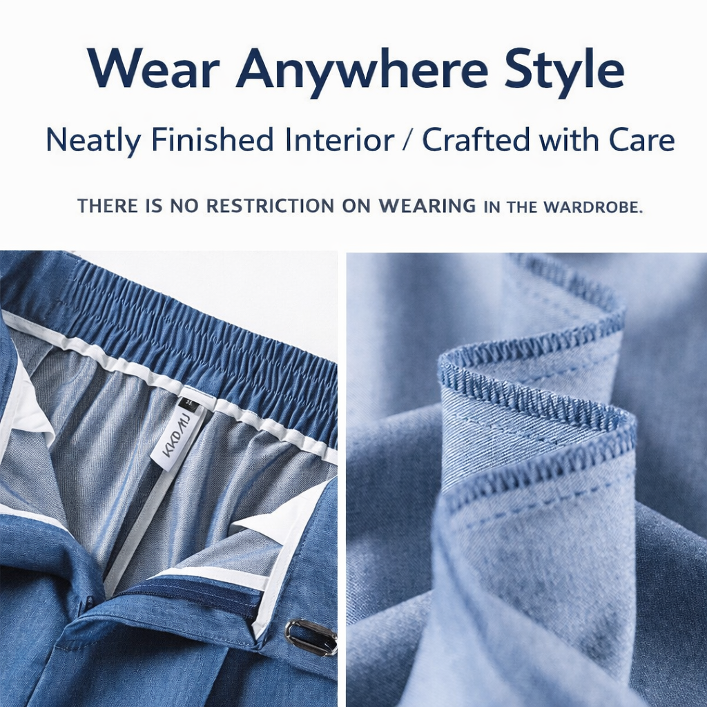 A Old Money Ice Silk Trouser in Dark Blue 💙