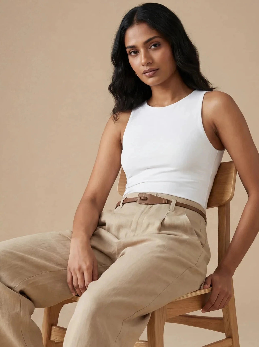 A Old Money Hemp Flow Pants with Korean Belt