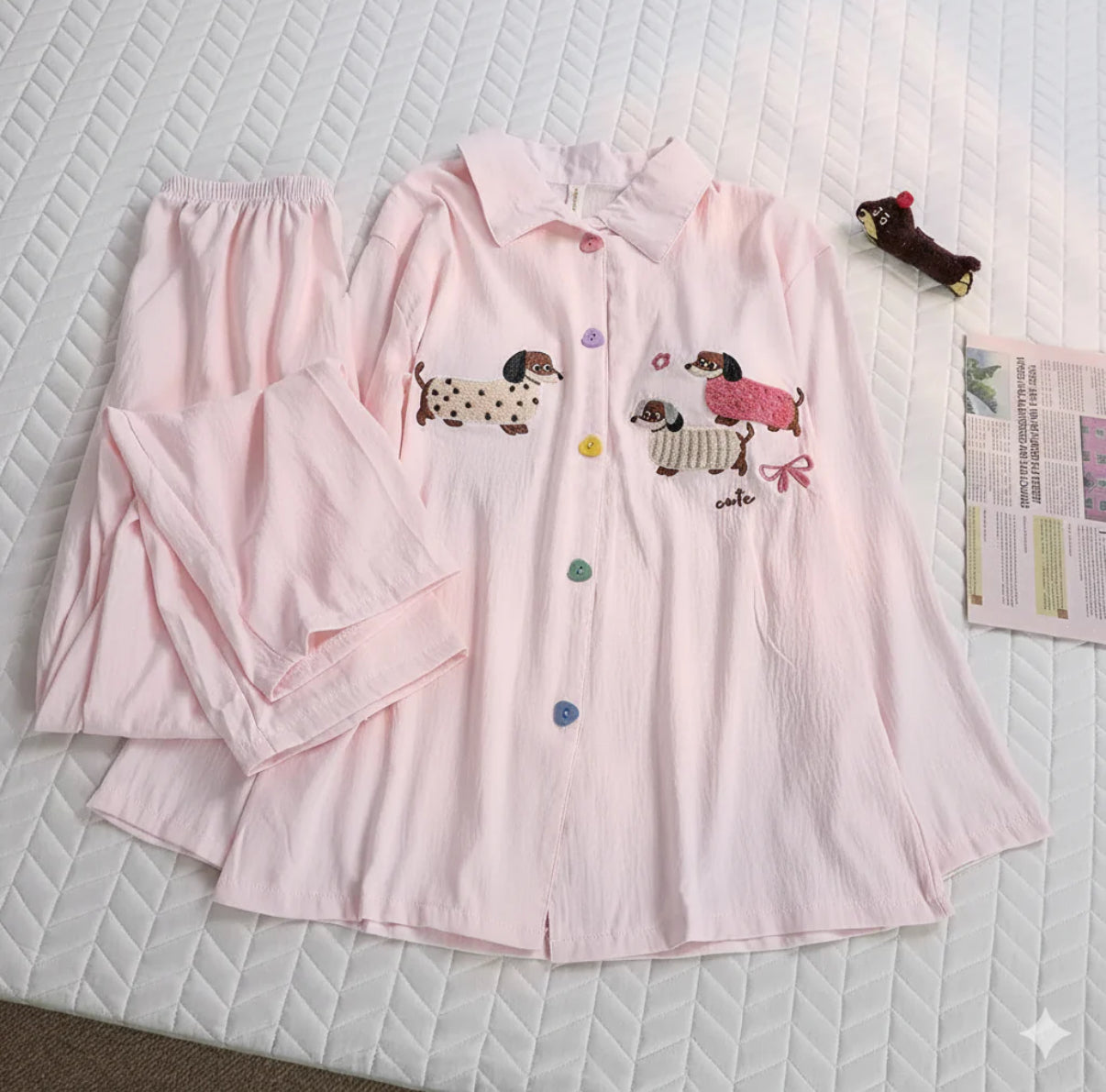 Blush Pup Padded Nightsuit Set