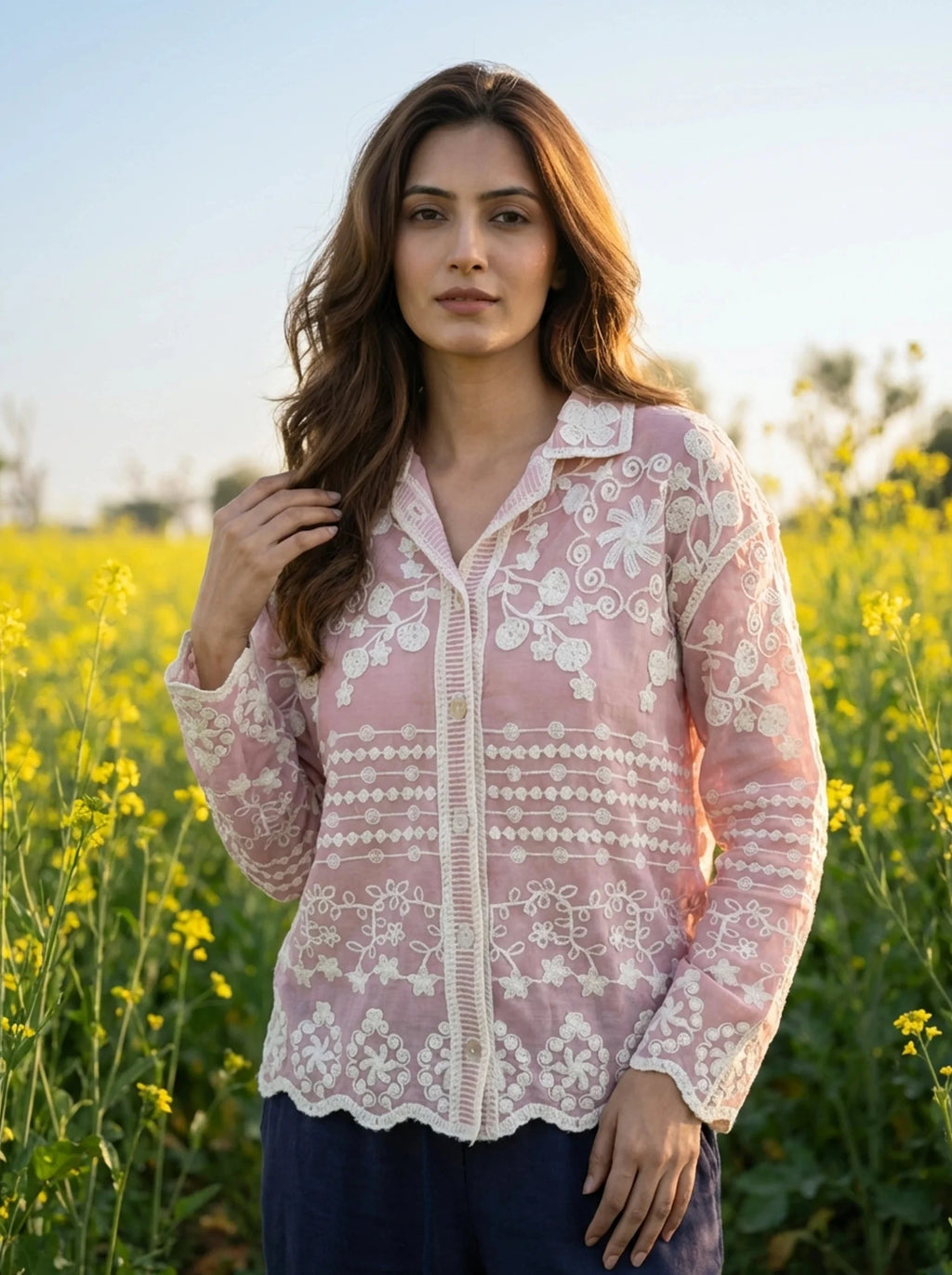 Blush Heirloom Embroidered Shirt