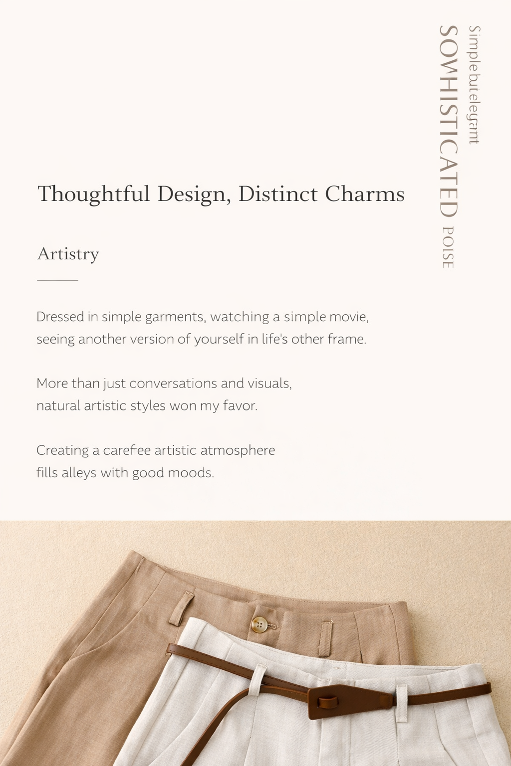 A Old Money Hemp Flow Pants with Korean Belt