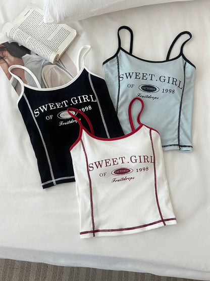 Retro Graphic Built-In Bra Tank Top