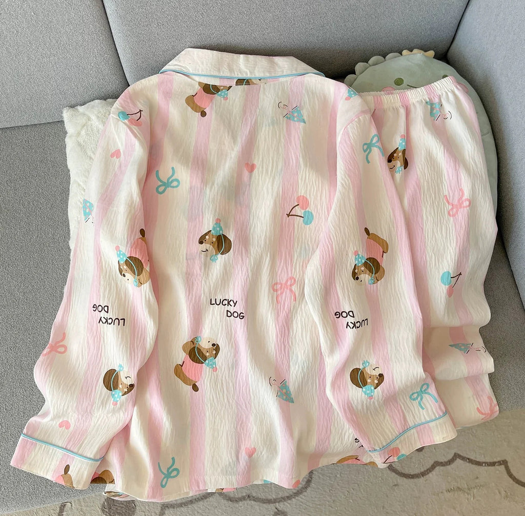 Built-in-Bra Tail Padded Nightsuit Set-Built -in-Bra