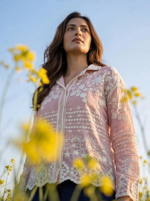 Blush Heirloom Embroidered Shirt