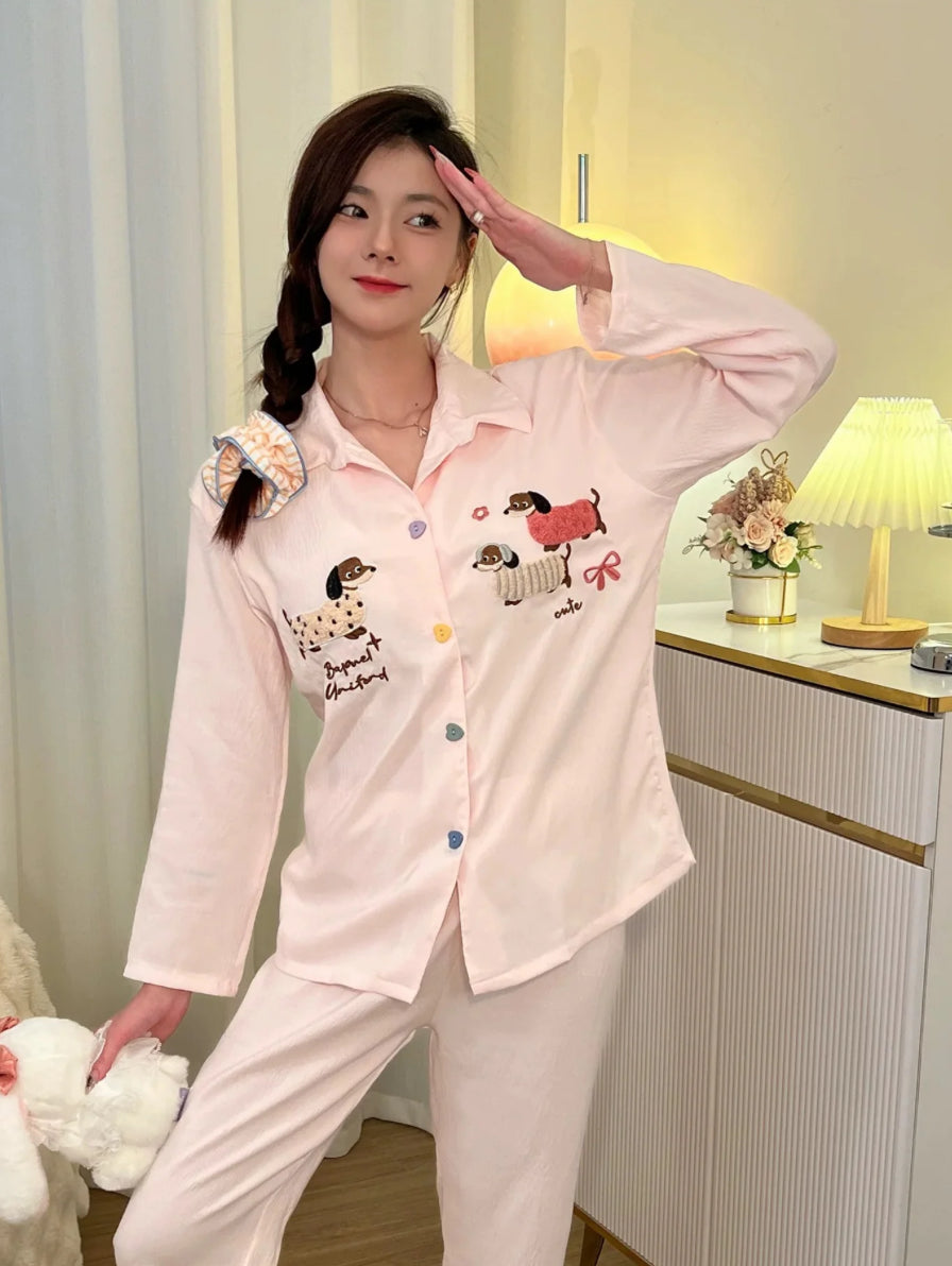 Blush Pup Padded Nightsuit Set