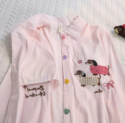 Blush Pup Padded Nightsuit Set