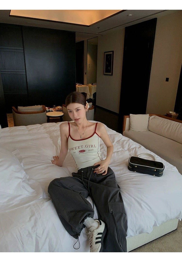 Retro Graphic Built-In Bra Tank Top