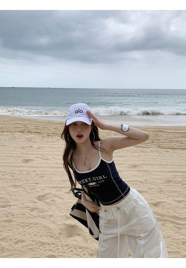 Retro Graphic Built-In Bra Tank Top