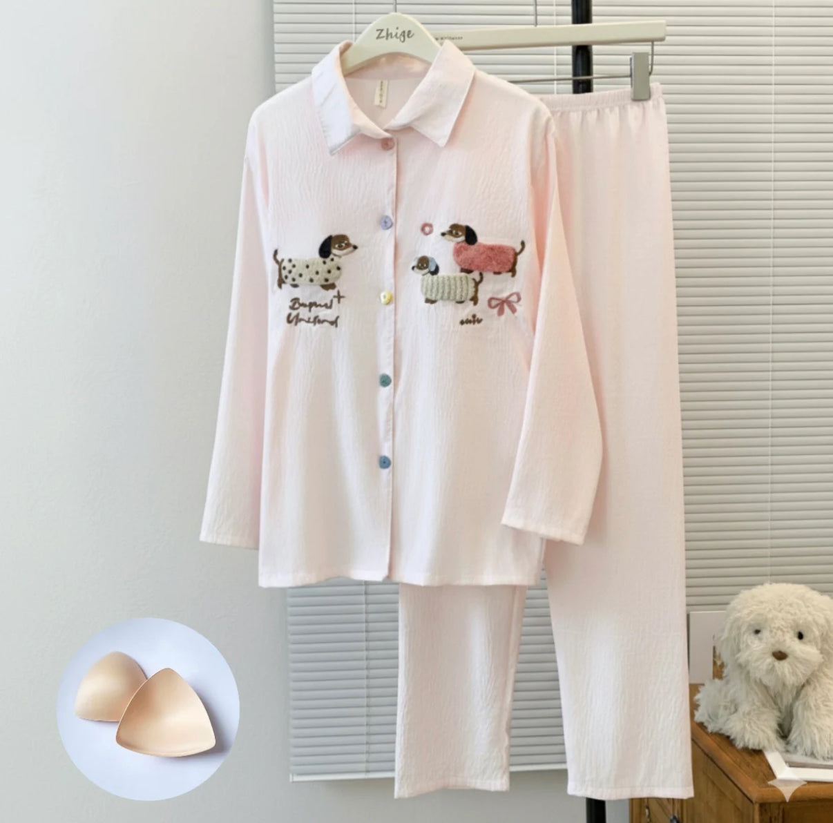 Blush Pup Padded Nightsuit Set