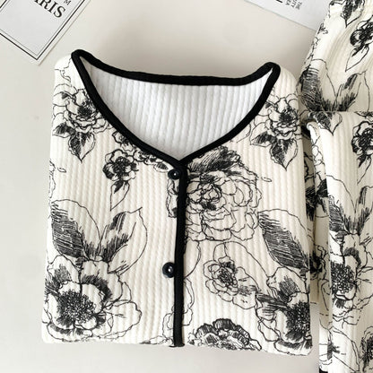 Korean Style Winter Collection Air Cotton Pajama Set – Soft, Warm & Stylish Homewear