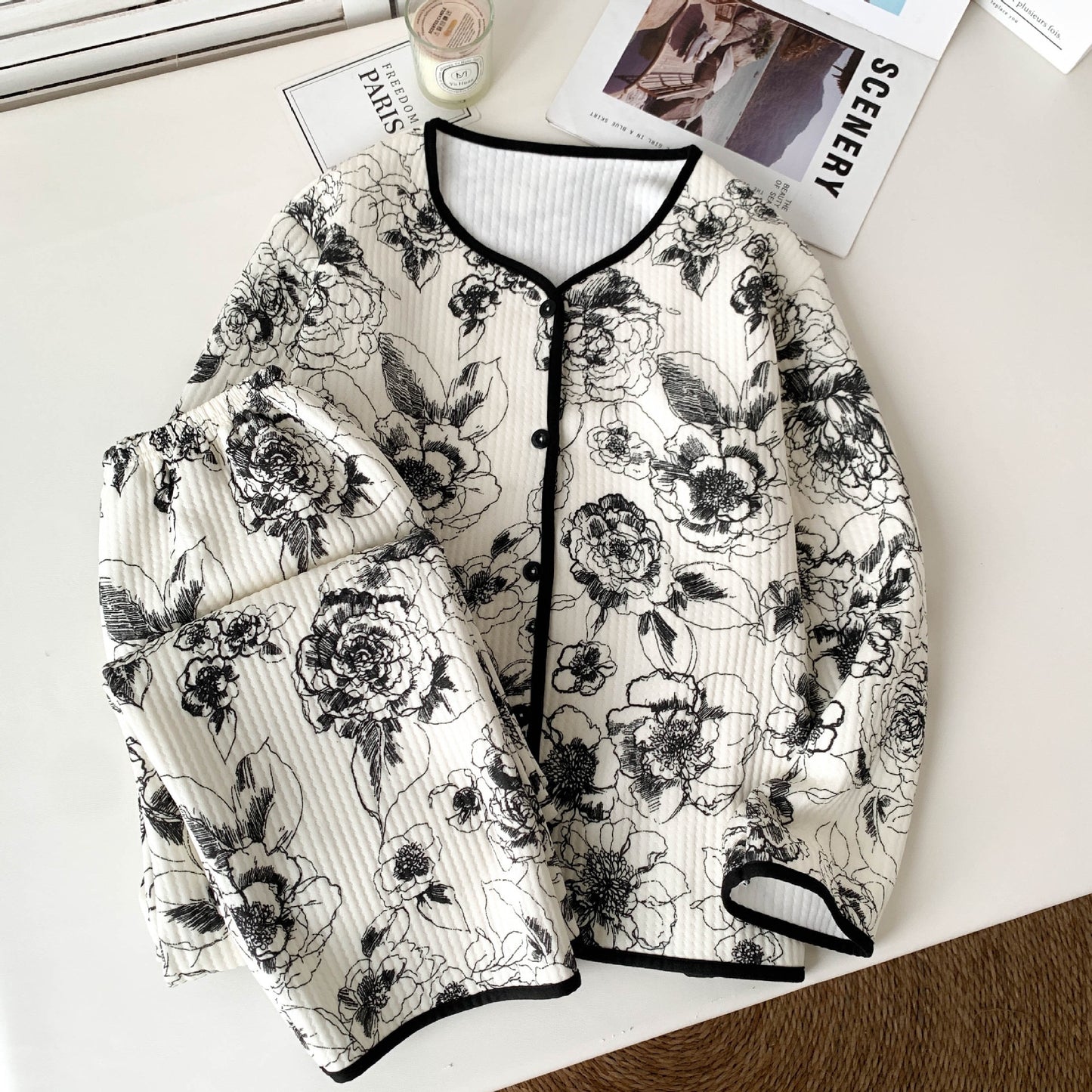 Korean Style Winter Collection Air Cotton Pajama Set – Soft, Warm & Stylish Homewear